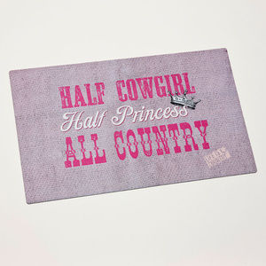 Cowgirl Princess All Country Door Mat NEW